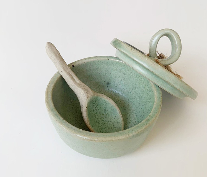 ceramic bowl bath salt body scrub